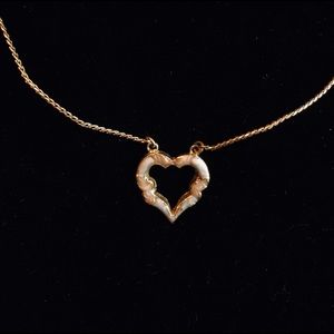 Opalescent Goldtone Heart Necklace